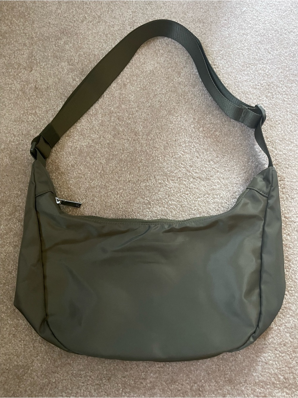 FABLOU London Olive Green Zip-Top Crossbody Bag- Nylon